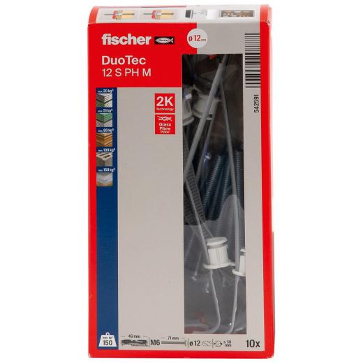 fischer - DuoTec 12 S PH M mit Panhead Schraube - 10 Stück