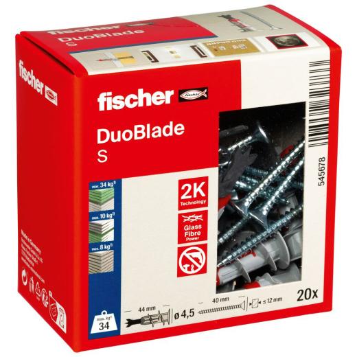 fischer - Gipskartondübel DuoBlade S | 20 Stück