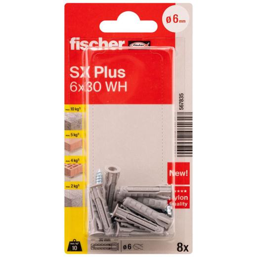 fischer Spreizdübel SX Plus 6 x 30 WH K | 40 Stück