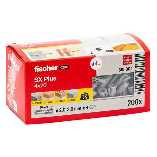 fischer Spreizdübel SX Plus 4 x 20 | 200 Stück