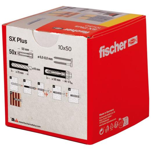 fischer Spreizdübel SX Plus 10 x 50 | 50 Stück