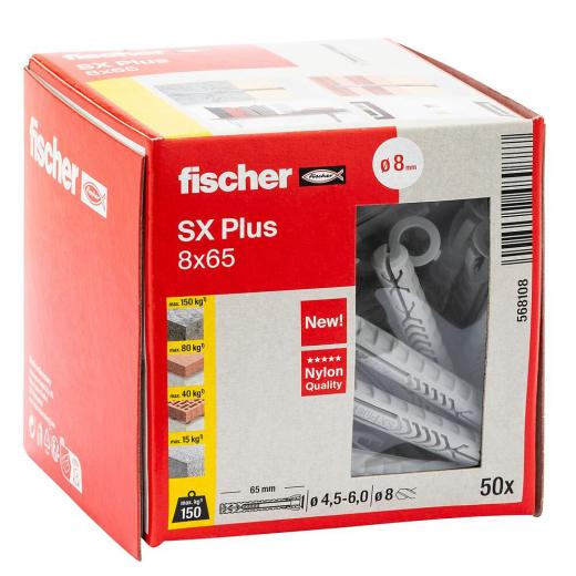 fischer Spreizdübel SX Plus 8 x 65 | 50 Stück