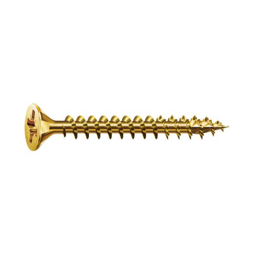 SPAX Universal screw, 3,5 x 45/40, flat countersunk head, cross recess Z, YELLOX (A2L) - 1000 pieces