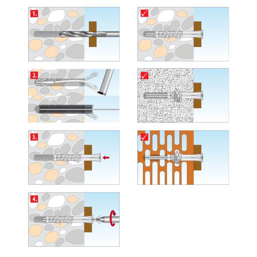 TOX Allzweck-Rahmendübel Tetrafix XL 8x80 mm + Schraube | 25 Stück