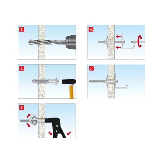 TOX Metall-Hohlraumdübel Acrobat M4x32 mm | 50 Stück