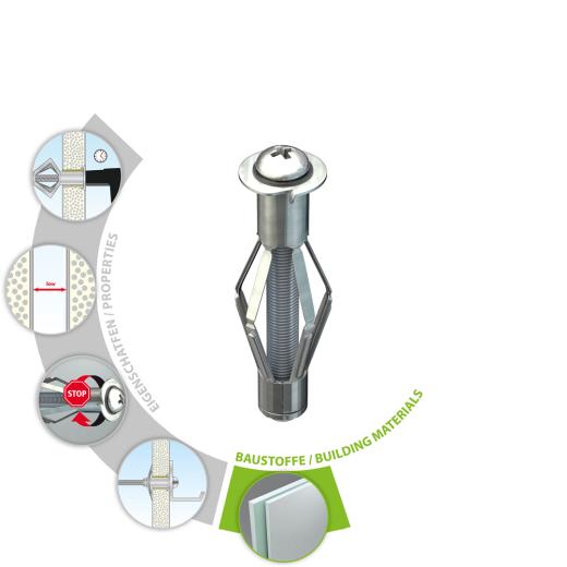 TOX Metall-Hohlraumdübel Acrobat M6x65 mm | 25 Stück