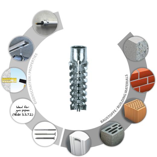 TOX Metall-Krallendübel Tiger 10x60 mm | 100 Stück