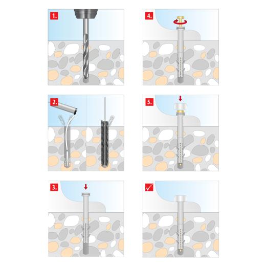 TOX Fijación para inodoros estándar Toilet XL | 100 piezas