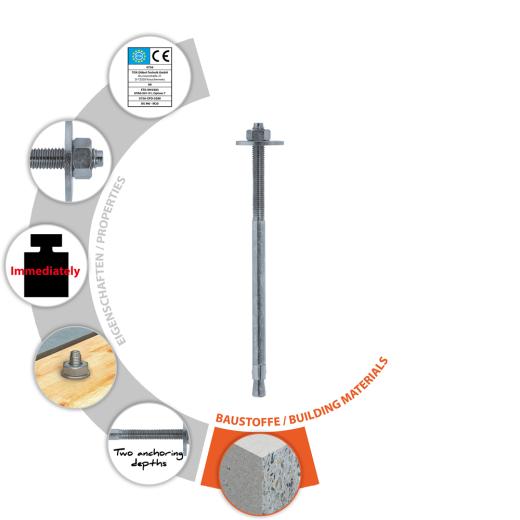 TOX Bolzenanker Slim Fix M12x255/161+176 mm | 20 Stück