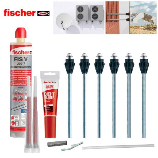 fischer TherMax Befestigungsset für Vollbaustoffe, 16/170 M12 gvz - 6er Set