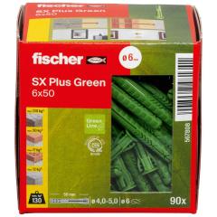 fischer Spreizdübel SX Plus Green 6 x 50 - 90 Stück