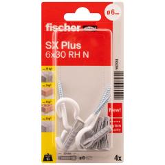 fischer Spreizdübel SX Plus 6 x 30 RH mit Rundhaken N K | 20 Stück