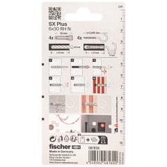 fischer Spreizdübel SX Plus 6 x 30 RH mit Rundhaken N K | 20 Stück