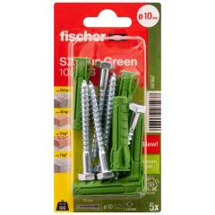 fischer Taco de expansión SX Plus Green 10 x 50 con tornillo - 25 piezas