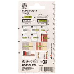 fischer Spreizdübel SX Plus Green 10 x 50 mit Schraube - 25 Stück