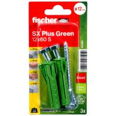 fischer Cheville à expansion SX Plus Green 12 x 60 avec vis - 15 pièces