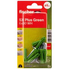 fischer Spreizdübel SX Plus Green 6 x 30 S mit Winkelhaken - 40 Stück