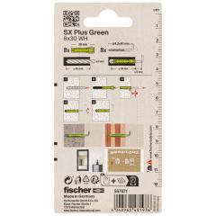 fischer Spreizdübel SX Plus Green 6 x 30 S mit Winkelhaken - 40 Stück