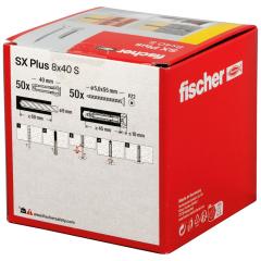 fischer Spreizdübel SX Plus 8 x 40 S mit Schraube mit Schraube | 50 Stück