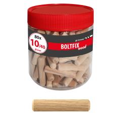 TOX Holzdübel Boltfix wood 10x40 mm, Riffeldübel aus massiver Buche | 80 Stück