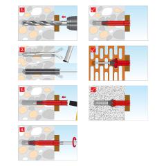 TOX Fixations universelles pour ouvertures Apollo 6x70 mm | 50 pièces