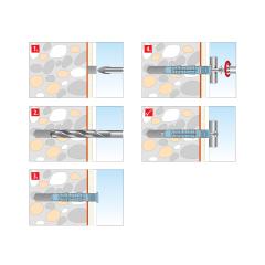 TOX Allzweckdübel Aqua Stop Pro 62tlg. 6x38/8x50 mm + Schraube + Bohrer in Runddose | 62 Stück