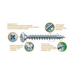 SPAX Edelstahlschraube, 3,5 x 16/13, Linsensenkkopf, T-STAR plus, rostfrei A2 (1.4567) | 200 Stück