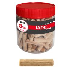 TOX wooden dowel Boltfix wood 8x40 mm, corrugated dowel made of solid beech, 100 pcs, 015200141 | 100 pieces