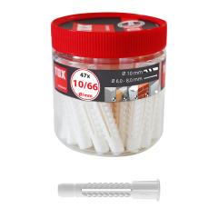 TOX Tassello universale Deco 10x66 mm in scatola rotonda | 47 pezzi