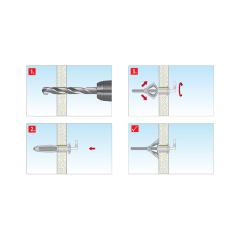 Metall-Hakendübel Pirat Skippi-L M5x37 mm | 50 Stück