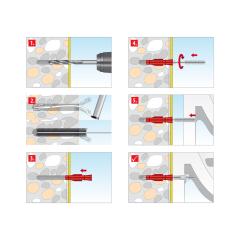 TOX Urinal & wash stand mounting Piss-Fix XL White M10 | 20 pieces