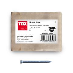 TOX Sockelleistenstifte Home Base 1,4x40 mm (5 x 100 Stk. im Beutel) verzinkt | 500 Stück